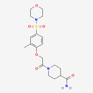 1-{[2-Methyl-4-(morpholin-4-ylsulfonyl)phenoxy]acetyl}piperidine-4-carboxamide