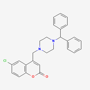 4-[(4-benzhydrylpiperazino)methyl]-6-chloro-2H-chromen-2-one