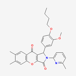 1-(4-Butoxy-3-methoxyphenyl)-6,7-dimethyl-2-(6-methylpyridin-2-yl)-1,2-dihydrochromeno[2,3-c]pyrrole-3,9-dione