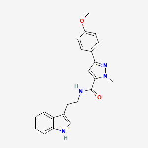 molecular formula C22H22N4O2 B11130053 N-[2-(1H-indol-3-yl)ethyl]-3-(4-methoxyphenyl)-1-methyl-1H-pyrazole-5-carboxamide 