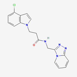 molecular formula C18H16ClN5O B11130070 3-(4-chloro-1H-indol-1-yl)-N-([1,2,4]triazolo[4,3-a]pyridin-3-ylmethyl)propanamide 