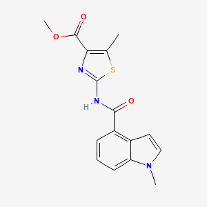 molecular formula C16H15N3O3S B11130074 methyl 5-methyl-2-{[(1-methyl-1H-indol-4-yl)carbonyl]amino}-1,3-thiazole-4-carboxylate 