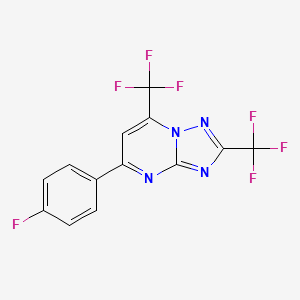 molecular formula C13H5F7N4 B11130101 5-(4-Fluorophenyl)-2,7-bis(trifluoromethyl)[1,2,4]triazolo[1,5-a]pyrimidine 