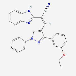 (2Z)-2-(1H-benzimidazol-2-yl)-3-[3-(3-ethoxyphenyl)-1-phenyl-1H-pyrazol-4-yl]prop-2-enenitrile