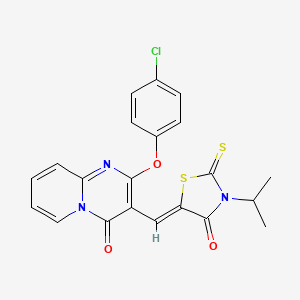 molecular formula C21H16ClN3O3S2 B11130114 5-{(Z)-1-[2-(4-chlorophenoxy)-4-oxo-4H-pyrido[1,2-a]pyrimidin-3-yl]methylidene}-3-isopropyl-2-thioxo-1,3-thiazolan-4-one 