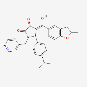 3-hydroxy-4-[(2-methyl-2,3-dihydro-1-benzofuran-5-yl)carbonyl]-5-[4-(propan-2-yl)phenyl]-1-(pyridin-4-ylmethyl)-1,5-dihydro-2H-pyrrol-2-one