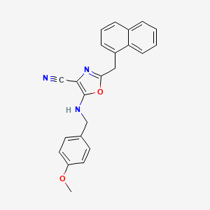 molecular formula C23H19N3O2 B11130156 5-[(4-Methoxybenzyl)amino]-2-(naphthalen-1-ylmethyl)-1,3-oxazole-4-carbonitrile 