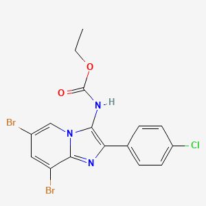 molecular formula C16H12Br2ClN3O2 B11130164 Ethyl [6,8-dibromo-2-(4-chlorophenyl)imidazo[1,2-a]pyridin-3-yl]carbamate 