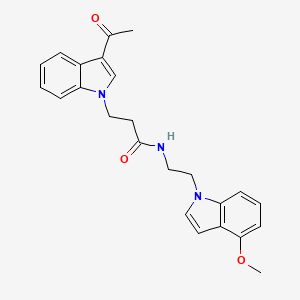 3-(3-acetyl-1H-indol-1-yl)-N-[2-(4-methoxy-1H-indol-1-yl)ethyl]propanamide