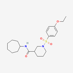 molecular formula C21H32N2O4S B11130209 N-cycloheptyl-1-[(4-ethoxyphenyl)sulfonyl]piperidine-3-carboxamide 