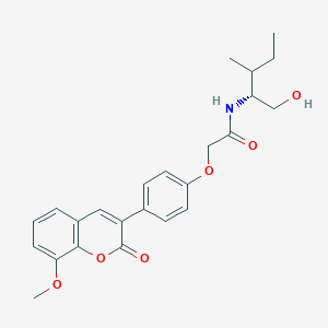 molecular formula C24H27NO6 B11130216 N-[(2R)-1-hydroxy-3-methylpentan-2-yl]-2-[4-(8-methoxy-2-oxo-2H-chromen-3-yl)phenoxy]acetamide 