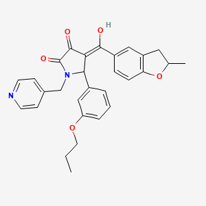 3-hydroxy-4-[(2-methyl-2,3-dihydro-1-benzofuran-5-yl)carbonyl]-5-(3-propoxyphenyl)-1-(pyridin-4-ylmethyl)-1,5-dihydro-2H-pyrrol-2-one