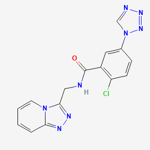 2-chloro-5-(1H-1,2,3,4-tetraazol-1-yl)-N-([1,2,4]triazolo[4,3-a]pyridin-3-ylmethyl)benzamide