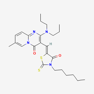 2-(dipropylamino)-3-[(Z)-(3-hexyl-4-oxo-2-thioxo-1,3-thiazolidin-5-ylidene)methyl]-7-methyl-4H-pyrido[1,2-a]pyrimidin-4-one