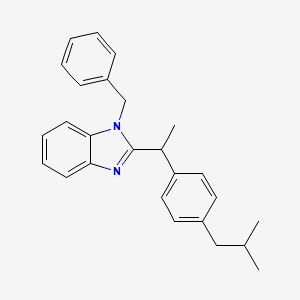 molecular formula C26H28N2 B11130266 1-benzyl-2-{1-[4-(2-methylpropyl)phenyl]ethyl}-1H-1,3-benzodiazole 