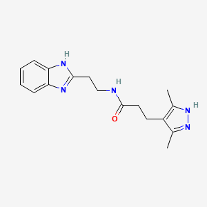 molecular formula C17H21N5O B11130278 N-[2-(1H-benzimidazol-2-yl)ethyl]-3-(3,5-dimethyl-1H-pyrazol-4-yl)propanamide 