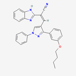 (2Z)-2-(1H-benzimidazol-2-yl)-3-[3-(3-butoxyphenyl)-1-phenyl-1H-pyrazol-4-yl]prop-2-enenitrile