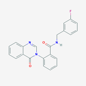 molecular formula C22H16FN3O2 B11130311 N-(3-fluorobenzyl)-2-(4-oxoquinazolin-3(4H)-yl)benzamide 