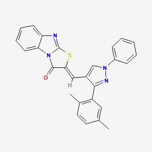 (2Z)-2-{[3-(2,5-dimethylphenyl)-1-phenyl-1H-pyrazol-4-yl]methylidene}[1,3]thiazolo[3,2-a]benzimidazol-3(2H)-one