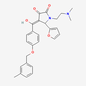 molecular formula C27H28N2O5 B11130334 1-[2-(dimethylamino)ethyl]-5-(furan-2-yl)-3-hydroxy-4-({4-[(3-methylbenzyl)oxy]phenyl}carbonyl)-1,5-dihydro-2H-pyrrol-2-one 