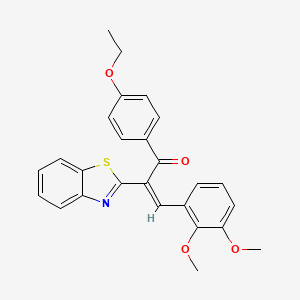 (2E)-2-(1,3-benzothiazol-2-yl)-3-(2,3-dimethoxyphenyl)-1-(4-ethoxyphenyl)prop-2-en-1-one