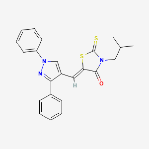 (5Z)-5-[(1,3-diphenyl-1H-pyrazol-4-yl)methylidene]-3-(2-methylpropyl)-2-thioxo-1,3-thiazolidin-4-one