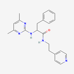 molecular formula C22H25N5O B11130394 2-[(4,6-dimethyl-2-pyrimidinyl)amino]-3-phenyl-N-[2-(4-pyridyl)ethyl]propanamide 