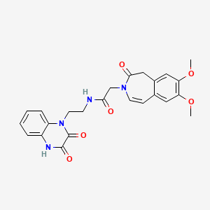 2-(7,8-dimethoxy-2-oxo-1,2-dihydro-3H-3-benzazepin-3-yl)-N-[2-(2,3-dioxo-3,4-dihydroquinoxalin-1(2H)-yl)ethyl]acetamide