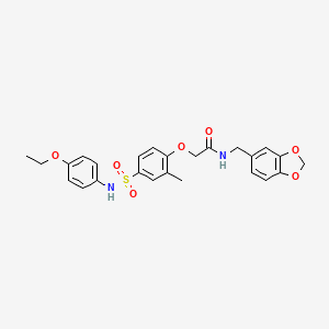 N-(1,3-benzodioxol-5-ylmethyl)-2-{4-[(4-ethoxyphenyl)sulfamoyl]-2-methylphenoxy}acetamide