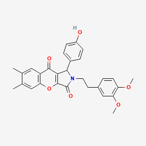 2-[2-(3,4-Dimethoxyphenyl)ethyl]-1-(4-hydroxyphenyl)-6,7-dimethyl-1,2-dihydrochromeno[2,3-c]pyrrole-3,9-dione