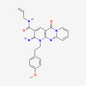 6-imino-7-[2-(4-methoxyphenyl)ethyl]-2-oxo-N-prop-2-enyl-1,7,9-triazatricyclo[8.4.0.03,8]tetradeca-3(8),4,9,11,13-pentaene-5-carboxamide