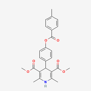 Dimethyl 2,6-dimethyl-4-(4-{[(4-methylphenyl)carbonyl]oxy}phenyl)-1,4-dihydropyridine-3,5-dicarboxylate