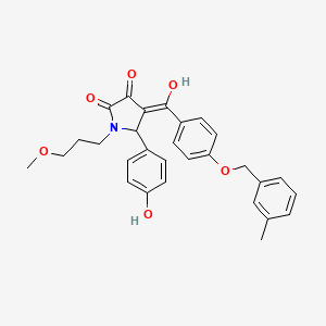 3-hydroxy-5-(4-hydroxyphenyl)-1-(3-methoxypropyl)-4-({4-[(3-methylbenzyl)oxy]phenyl}carbonyl)-1,5-dihydro-2H-pyrrol-2-one