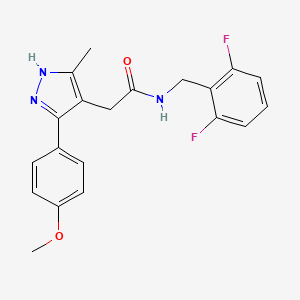 molecular formula C20H19F2N3O2 B11130544 N-(2,6-difluorobenzyl)-2-[5-(4-methoxyphenyl)-3-methyl-1H-pyrazol-4-yl]acetamide 