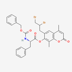 6-(2,3-dibromopropyl)-4,8-dimethyl-2-oxo-2H-chromen-7-yl N-[(benzyloxy)carbonyl]-L-phenylalaninate