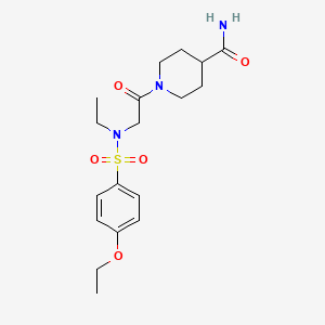 molecular formula C18H27N3O5S B11130605 1-{N-[(4-ethoxyphenyl)sulfonyl]-N-ethylglycyl}piperidine-4-carboxamide 