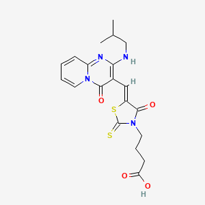 molecular formula C20H22N4O4S2 B11130617 4-[(5Z)-5-({2-[(2-methylpropyl)amino]-4-oxo-4H-pyrido[1,2-a]pyrimidin-3-yl}methylidene)-4-oxo-2-thioxo-1,3-thiazolidin-3-yl]butanoic acid 