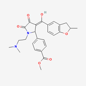 methyl 4-[(3Z)-1-[2-(dimethylamino)ethyl]-3-[hydroxy-(2-methyl-2,3-dihydro-1-benzofuran-5-yl)methylidene]-4,5-dioxopyrrolidin-2-yl]benzoate