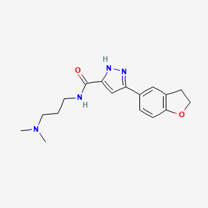 5-(2,3-dihydro-1-benzofuran-5-yl)-N-[3-(dimethylamino)propyl]-1H-pyrazole-3-carboxamide