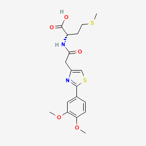 molecular formula C18H22N2O5S2 B11130648 N-{[2-(3,4-dimethoxyphenyl)-1,3-thiazol-4-yl]acetyl}-L-methionine 