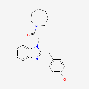 molecular formula C23H27N3O2 B11130681 1-(azepan-1-yl)-2-[2-(4-methoxybenzyl)-1H-benzimidazol-1-yl]ethanone 