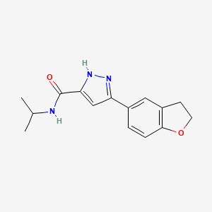 molecular formula C15H17N3O2 B11130703 5-(2,3-dihydro-1-benzofuran-5-yl)-N-(propan-2-yl)-1H-pyrazole-3-carboxamide 