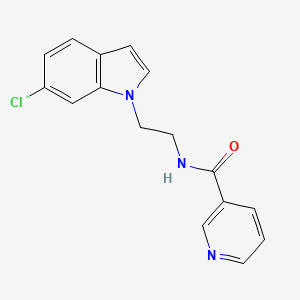 molecular formula C16H14ClN3O B11130716 N-[2-(6-chloro-1H-indol-1-yl)ethyl]nicotinamide 