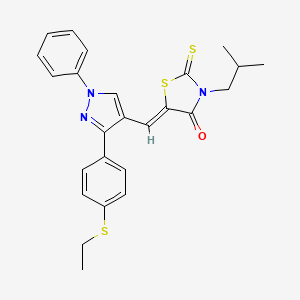 (5Z)-5-({3-[4-(ethylsulfanyl)phenyl]-1-phenyl-1H-pyrazol-4-yl}methylidene)-3-(2-methylpropyl)-2-thioxo-1,3-thiazolidin-4-one