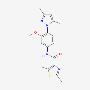 N-[4-(3,5-dimethyl-1H-pyrazol-1-yl)-3-methoxyphenyl]-2,5-dimethyl-1,3-thiazole-4-carboxamide