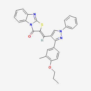 (2Z)-2-{[3-(3-methyl-4-propoxyphenyl)-1-phenyl-1H-pyrazol-4-yl]methylidene}[1,3]thiazolo[3,2-a]benzimidazol-3(2H)-one