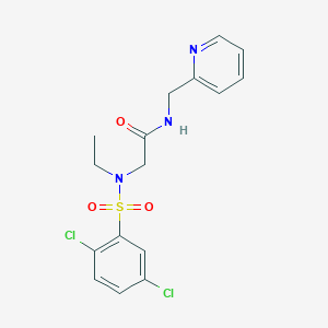 molecular formula C16H17Cl2N3O3S B11130748 2-[(2,5-Dichloro-benzenesulfonyl)-ethyl-amino]-N-pyridin-2-ylmethyl-acetamide 