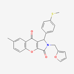 molecular formula C24H19NO4S B11130750 2-(Furan-2-ylmethyl)-7-methyl-1-[4-(methylsulfanyl)phenyl]-1,2-dihydrochromeno[2,3-c]pyrrole-3,9-dione 