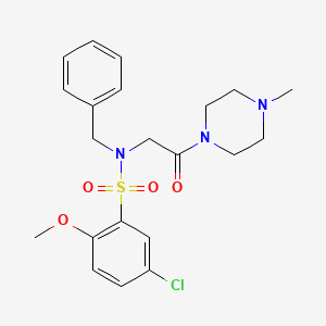 molecular formula C21H26ClN3O4S B11130776 N-benzyl-5-chloro-2-methoxy-N-[2-(4-methylpiperazin-1-yl)-2-oxoethyl]benzenesulfonamide 