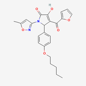 (4E)-4-[furan-2-yl(hydroxy)methylidene]-1-(5-methyl-1,2-oxazol-3-yl)-5-[4-(pentyloxy)phenyl]pyrrolidine-2,3-dione